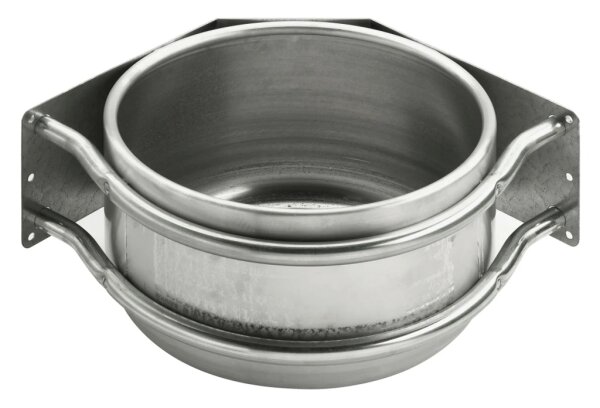 Peetz Rundtrog aus Aluminium Ø 34 cm, mit Halterung für die Ecke und Abflussstopfen