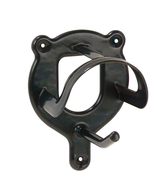 Trensenhalter Metall PVC beschichtet, schwarz