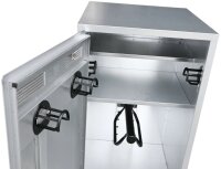 Peetz Sattelschrank ab 106 x 60 x 60 cm, verzinktes Stahlblech, 1 Hutablage, 1 Ablage, 1 Sattelträger schwarz, 4 Kunststoff-Trensenhalter