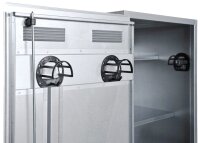 Peetz Westernsattelschrank ab 150 x 70 x 75 cm, verzinktes Stahlblech, 1 Hutablage, 1 Ablage, 1 Westernsattelhalter schwarz, 4 Kunststoff-Trensenhalter schwarz