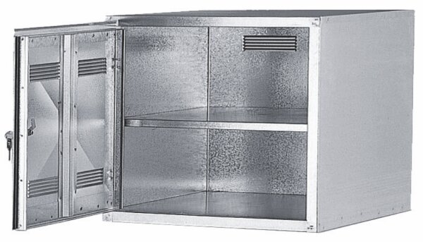 Peetz Aufbauschrank ab 60 x 60 x 60 cm, verzinktes Stahlblech, 1 Ablage, 1 Zylinderschloss