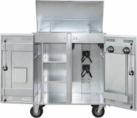 PeetzTurnierwagen Turnierschrank aus hochwertigem Edelstahl Oberfläche kreismarmoriert Exclusiv - BASIC