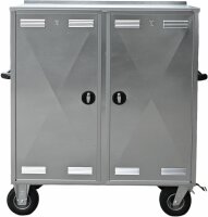 PeetzTurnierwagen Turnierschrank aus hochwertigem Edelstahl Oberfläche kreismarmoriert Exclusiv - BASIC