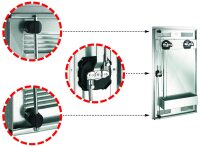 PeetzTurnierwagen Turnierschrank aus hochwertigem Edelstahl Oberfläche kreismarmoriert Exclusiv - BASIC