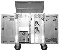 PeetzTurnierwagen Turnierschrank aus hochwertigem Edelstahl Oberfläche kreismarmoriert Exclusiv - BASIC