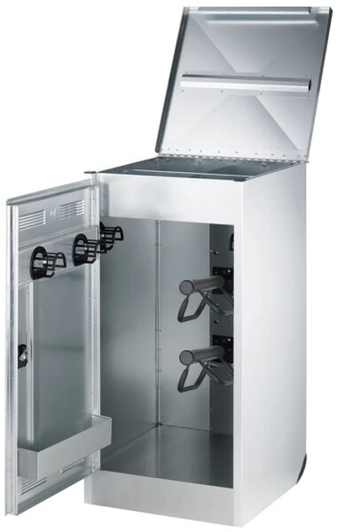 PeetzTurniersattelschrank mit Deckel aus verzinktem Stahlblech, fahrbahr