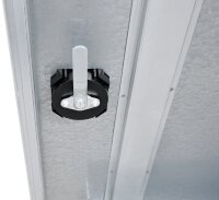 Peetz Sattelschrank 125 x 60 x 60 cm, verzinktes Stahlblech, 1 Hutablage, 1 Ablage, 1 Sattelträger schwarz, 4 Kunststoff-Trensenhalter