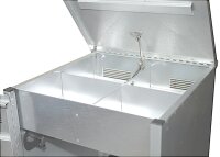 Peetz Turniersattelschrank mit Deckel aus hochwertigem Edelstahl 4301 Oberfläche kreismarmoriert