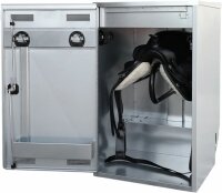 Peetz Turniersattelschrank für Westernsättel mit Deckel aus verzinktem Stahlblech, fahrbahr