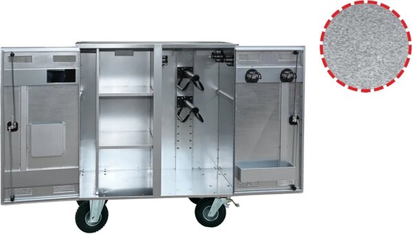 Peetz Turnierschrank Turnierwagen aus verzinktem Stahlblech Einsteiger Modell - verzinktes Stahlblech oder Edelstahl rostfrei - wahlweise mit umfangreichem Zubehör erweiterbar